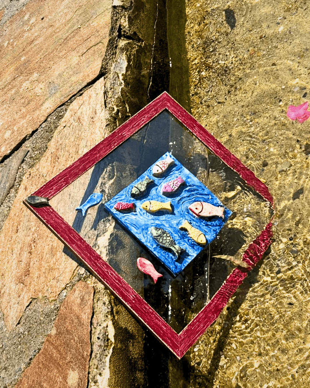 Derin mavi seramik takı, okyanus rengi